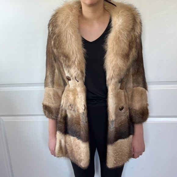 Ultimate vintage 70s find! One of a kind sable fox mink fur coat S - Picture 6 of 13